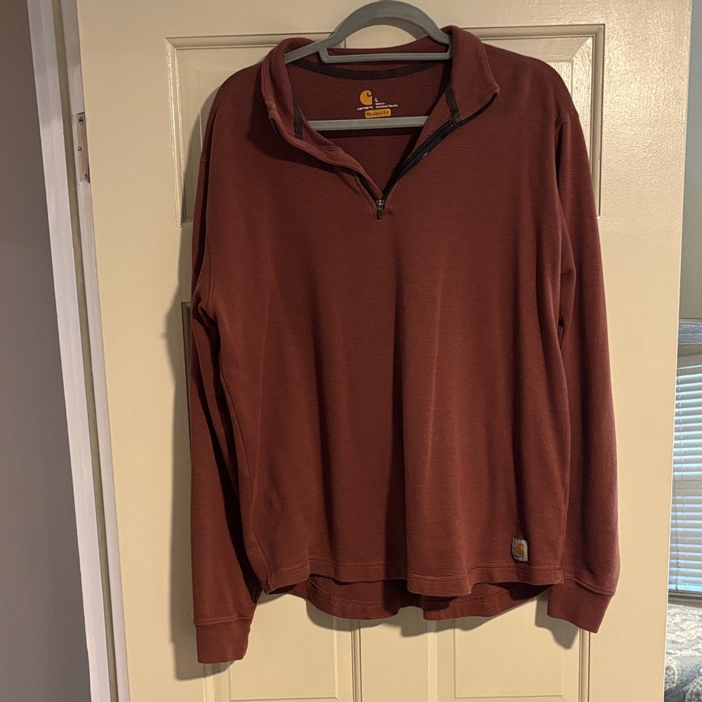 Carhartt Men's Rust Zip-Up Sweater